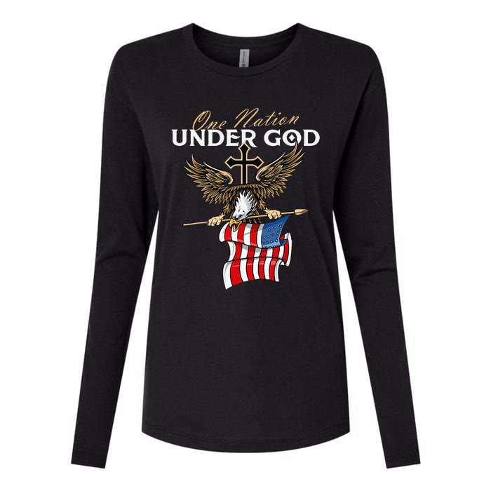 Patriotic Bald Eagle USA American Flag 4th of July Fourth Womens Cotton Relaxed Long Sleeve T-Shirt