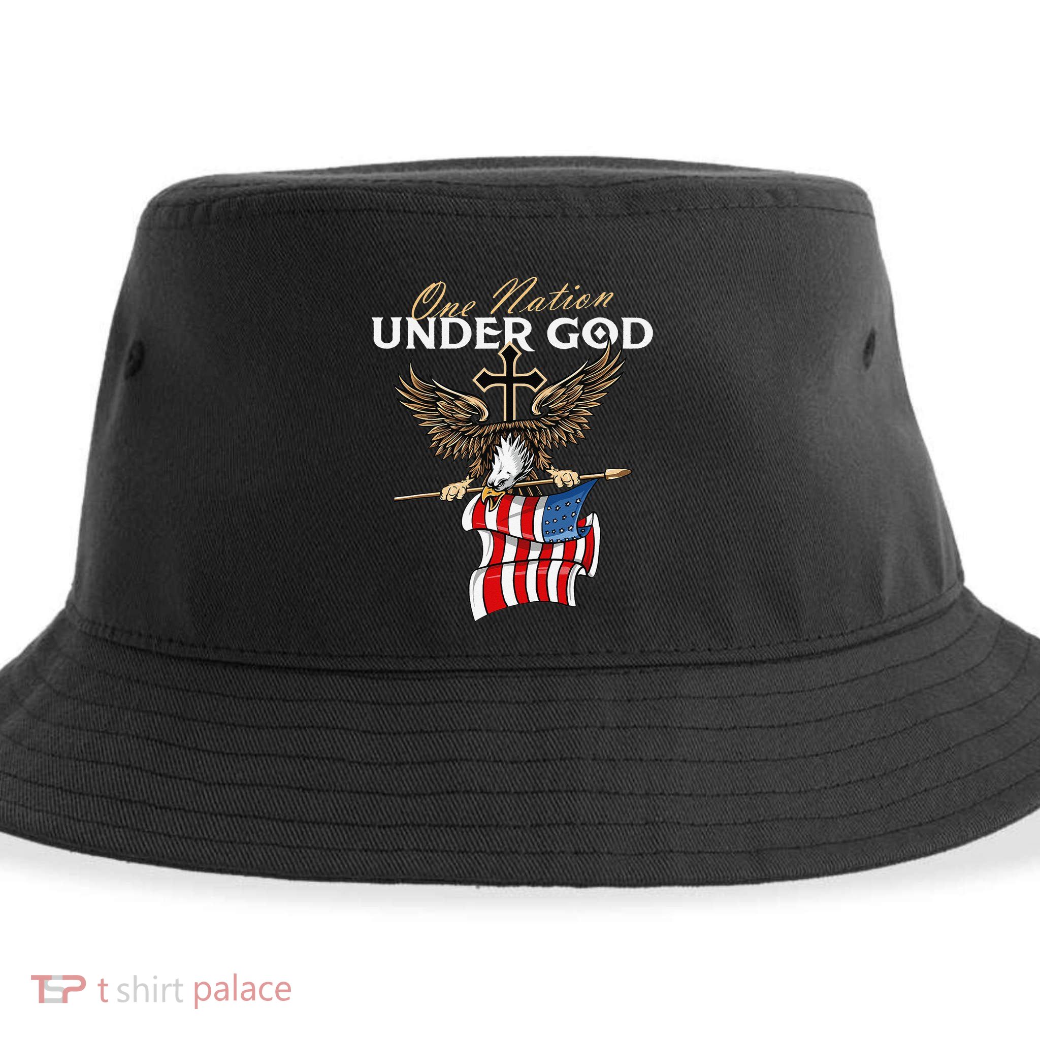 Patriotic Bald Eagle USA American Flag 4th of July Fourth Sustainable Bucket Hat