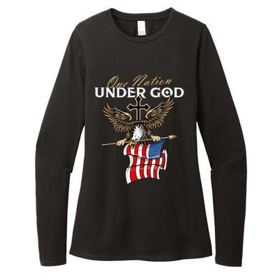 Patriotic Bald Eagle USA American Flag 4th of July Fourth Womens CVC Long Sleeve Shirt