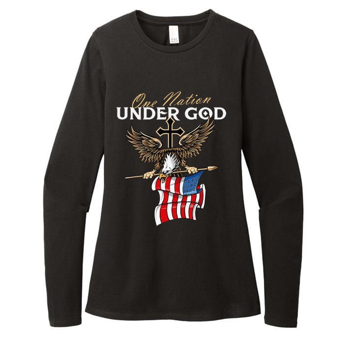 Patriotic Bald Eagle USA American Flag 4th of July Fourth Womens CVC Long Sleeve Shirt