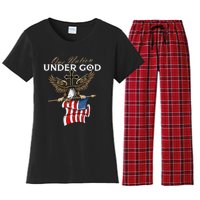 Patriotic Bald Eagle USA American Flag 4th of July Fourth Women's Flannel Pajama Set