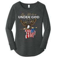 Patriotic Bald Eagle USA American Flag 4th of July Fourth Women's Perfect Tri Tunic Long Sleeve Shirt