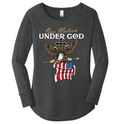 Patriotic Bald Eagle USA American Flag 4th of July Fourth Women's Perfect Tri Tunic Long Sleeve Shirt