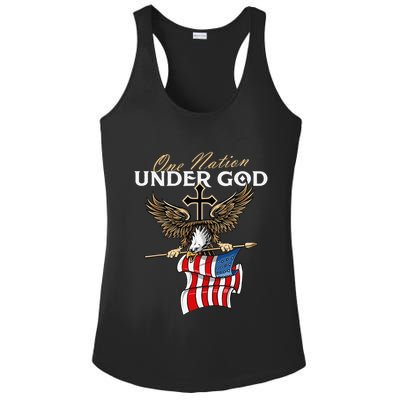 Patriotic Bald Eagle USA American Flag 4th of July Fourth Ladies PosiCharge Competitor Racerback Tank