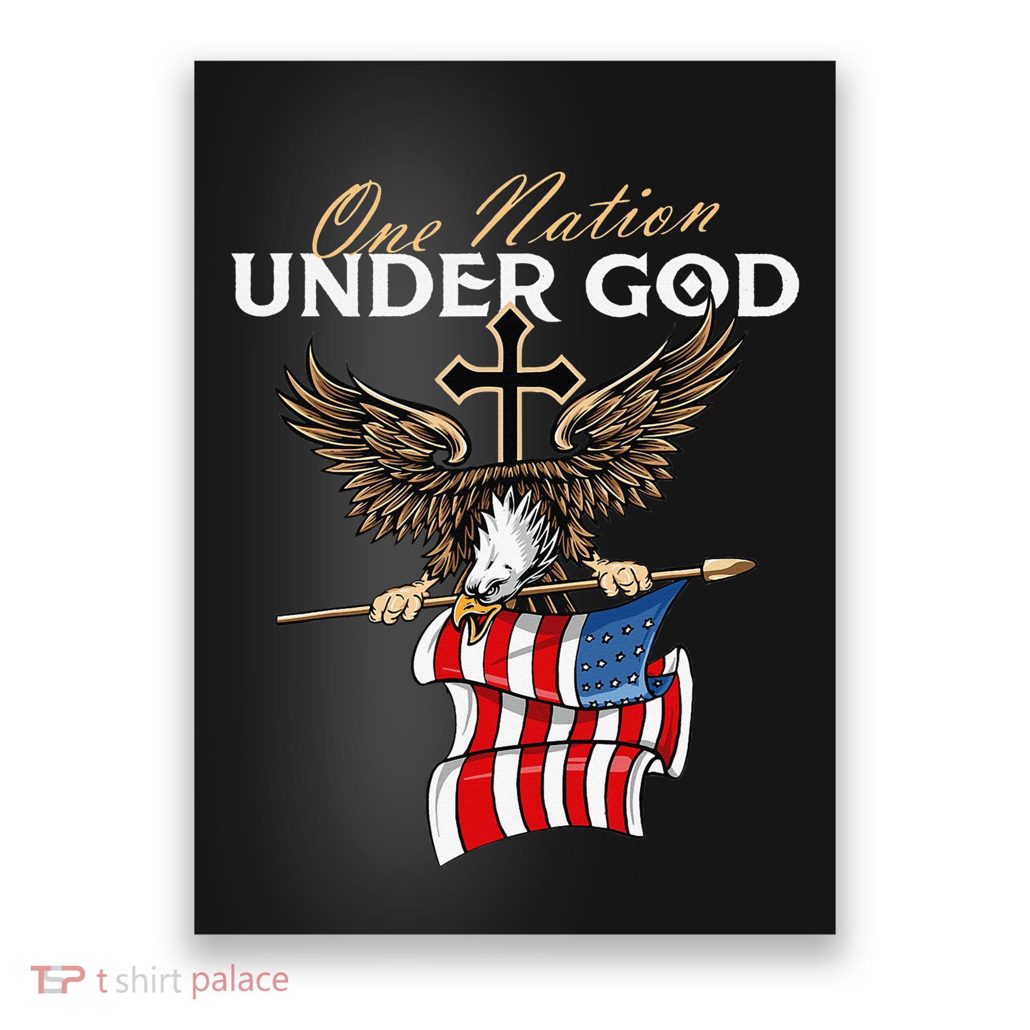 Patriotic Bald Eagle USA American Flag 4th of July Fourth Poster