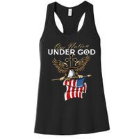 Patriotic Bald Eagle USA American Flag 4th of July Fourth Women's Racerback Tank