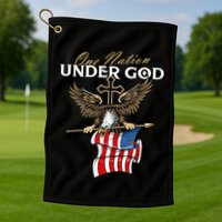 Patriotic Bald Eagle USA American Flag 4th of July Fourth Golf Towel