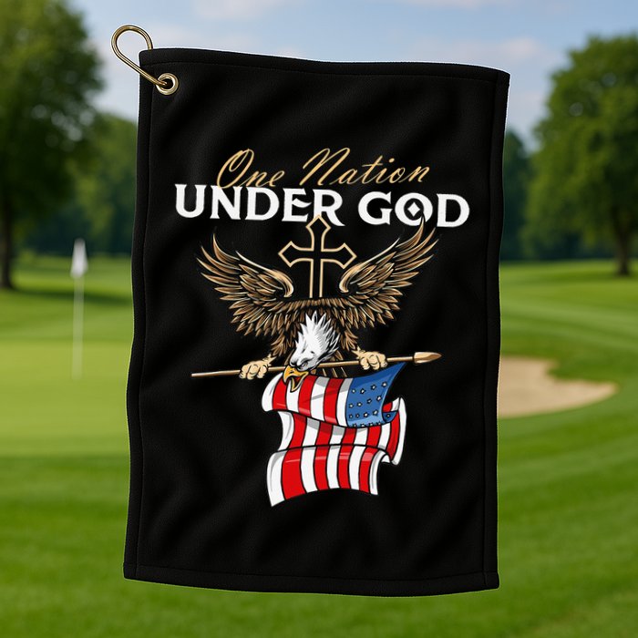 Patriotic Bald Eagle USA American Flag 4th of July Fourth Golf Towel