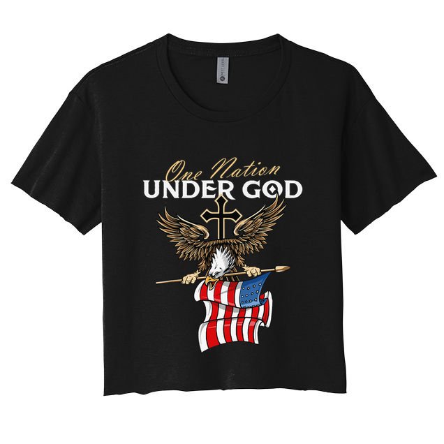 Patriotic Bald Eagle USA American Flag 4th of July Fourth Crop Top