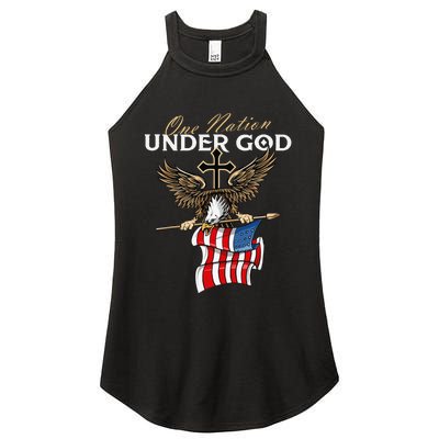 Patriotic Bald Eagle USA American Flag 4th of July Fourth Women's Perfect Tri Rocker Tank