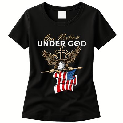 Patriotic Bald Eagle USA American Flag 4th of July Fourth Womens T-Shirt