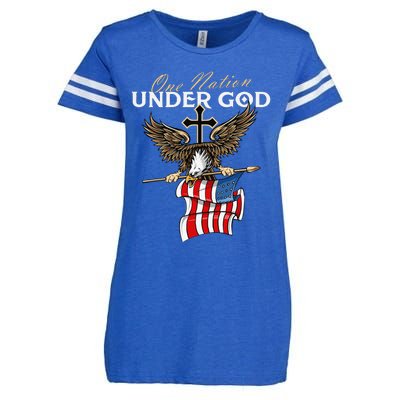 Patriotic Bald Eagle USA American Flag 4th of July Fourth Enza Ladies Jersey Football T-Shirt