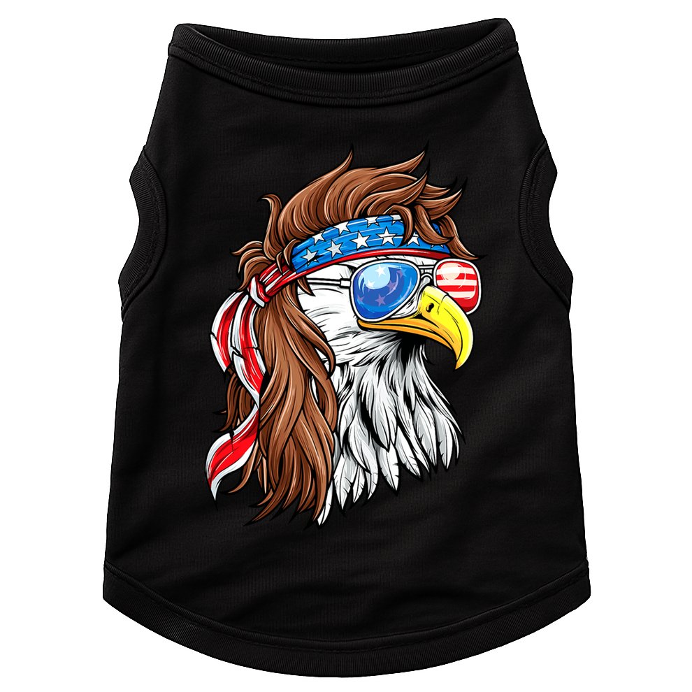 Patriotic Bald Eagle Mullet USA American Flag 4th Of July Doggie Tank