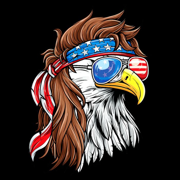 Patriotic Bald Eagle Mullet USA American Flag 4th Of July 7-Panel Snapback Hat