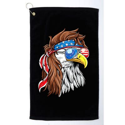 Patriotic Bald Eagle Mullet USA American Flag 4th Of July Golf Towel