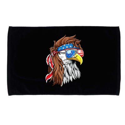 Patriotic Bald Eagle Mullet USA American Flag 4th Of July Microfiber Hand Towel