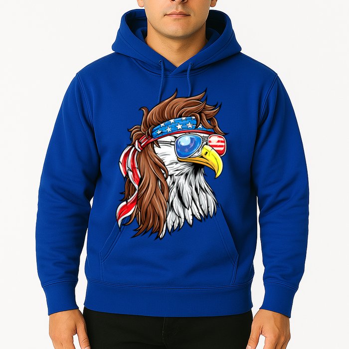 Patriotic Bald Eagle Mullet USA American Flag 4th Of July Hoodie