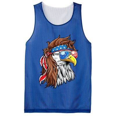 Patriotic Bald Eagle Mullet USA American Flag 4th Of July Mesh Reversible Basketball Jersey Tank