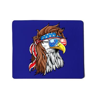 Patriotic Bald Eagle Mullet USA American Flag 4th Of July Mousepad