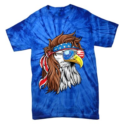 Patriotic Bald Eagle Mullet USA American Flag 4th Of July Tie-Dye T-Shirt
