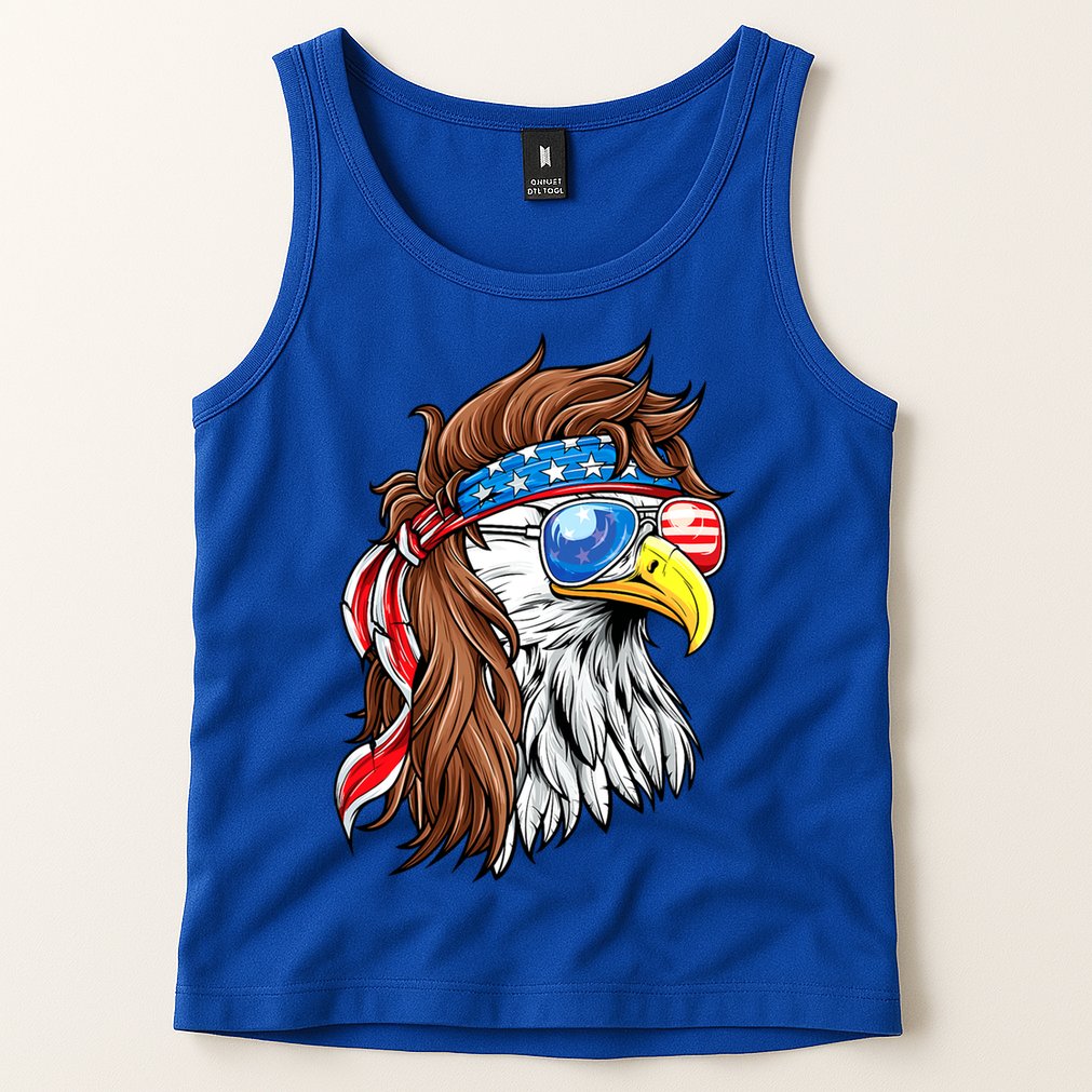Patriotic Bald Eagle Mullet USA American Flag 4th Of July Tank Top