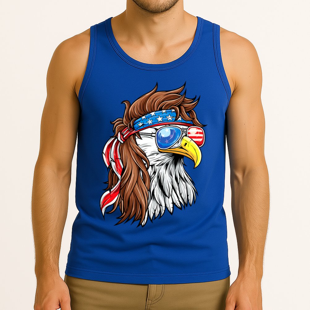 Patriotic Bald Eagle Mullet USA American Flag 4th Of July Tank Top