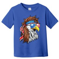 Patriotic Bald Eagle Mullet USA American Flag 4th Of July Toddler T-Shirt