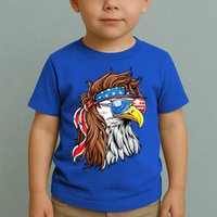 Patriotic Bald Eagle Mullet USA American Flag 4th Of July Toddler T-Shirt