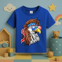 Patriotic Bald Eagle Mullet USA American Flag 4th Of July Toddler T-Shirt