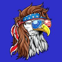 Patriotic Bald Eagle Mullet USA American Flag 4th Of July Toddler T-Shirt