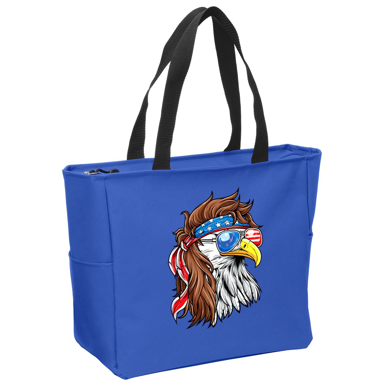 Patriotic Bald Eagle Mullet USA American Flag 4th Of July Zip Tote Bag
