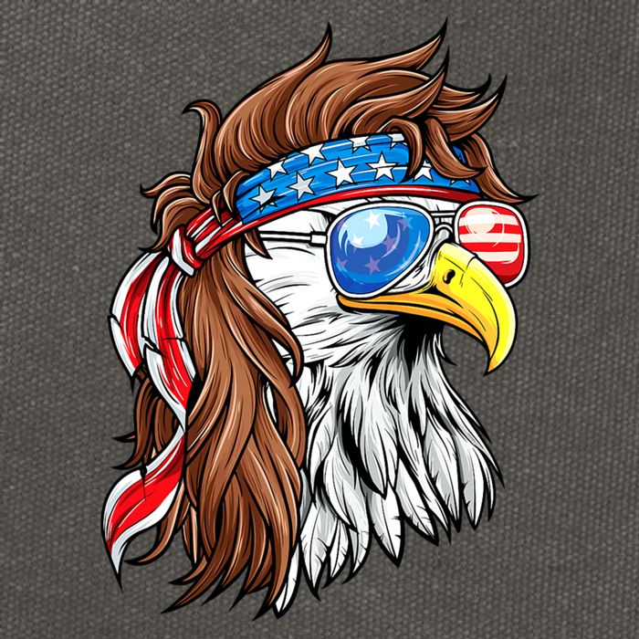 Patriotic Bald Eagle Mullet USA American Flag 4th Of July Cotton Canvas Backpack
