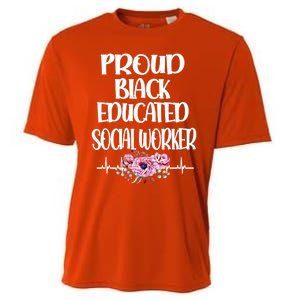 Proud Black Educated Social Worker Month Social Workers Gift Cooling Performance Crew T-Shirt