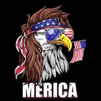 Patriotic Bald Eagle Mullet USA American Flag 4th Of July Sustainable Bucket Hat