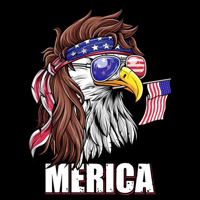 Patriotic Bald Eagle Mullet USA American Flag 4th Of July Sustainable Bucket Hat