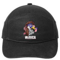 Patriotic Bald Eagle Mullet USA American Flag 4th Of July 7-Panel Snapback Hat