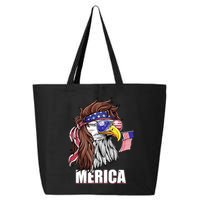 Patriotic Bald Eagle Mullet USA American Flag 4th Of July 25L Jumbo Tote