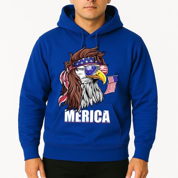 Patriotic Bald Eagle Mullet USA American Flag 4th Of July Hoodie
