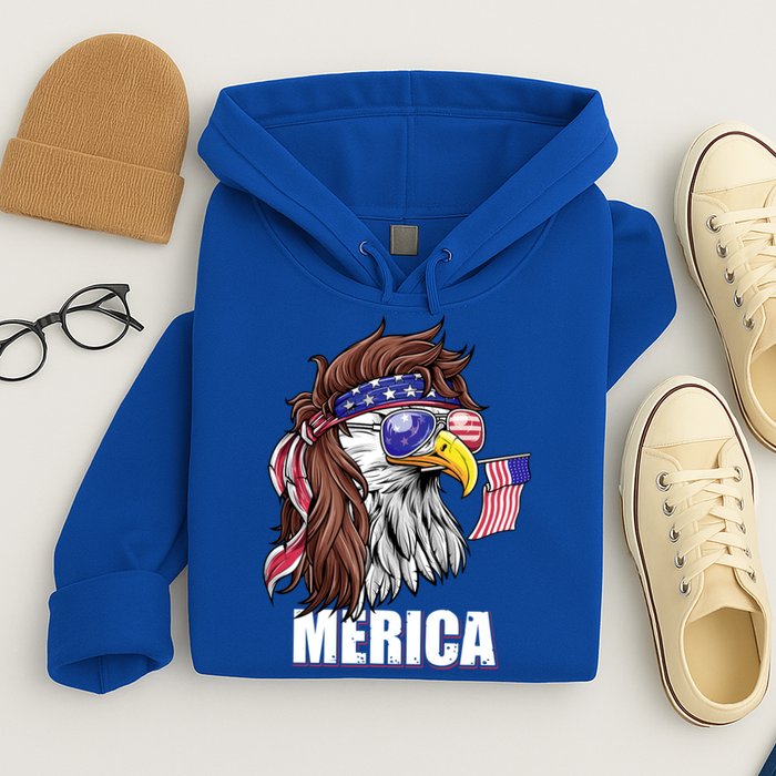 Patriotic Bald Eagle Mullet USA American Flag 4th Of July Hoodie