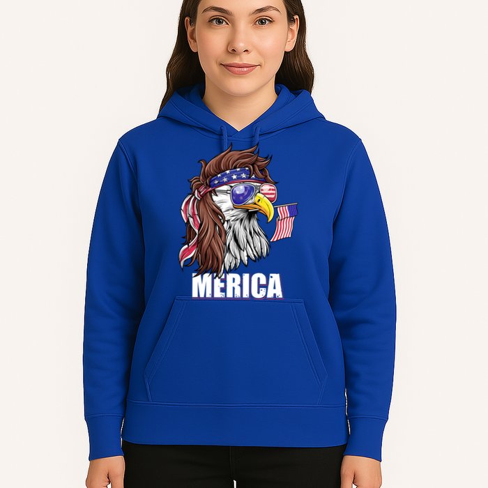 Patriotic Bald Eagle Mullet USA American Flag 4th Of July Hoodie