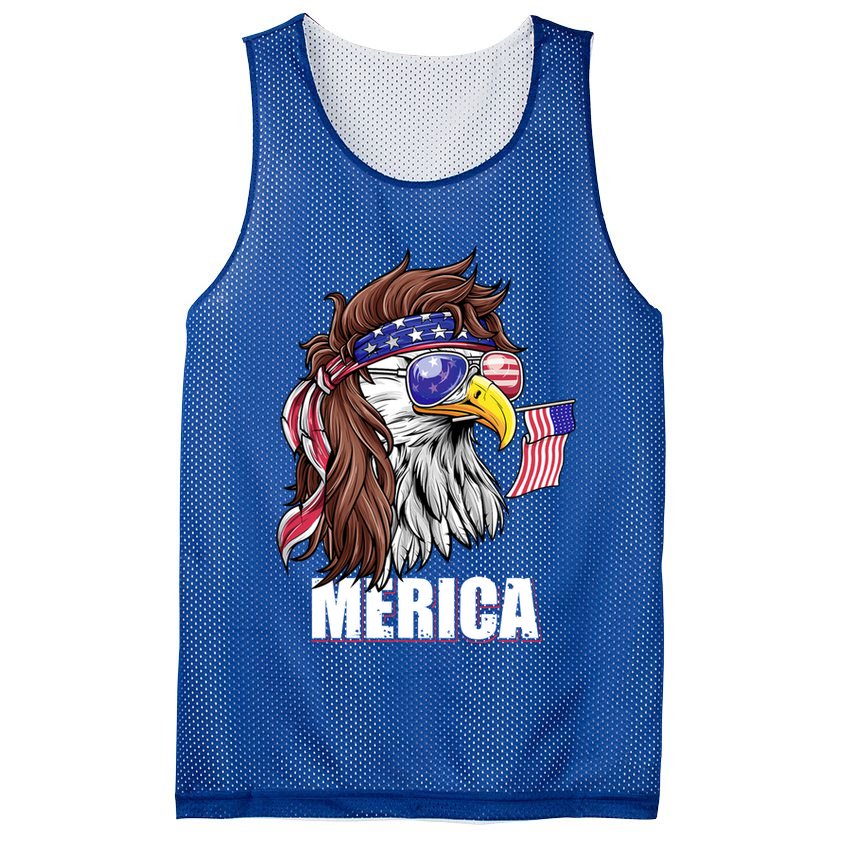 Patriotic Bald Eagle Mullet USA American Flag 4th Of July Mesh Reversible Basketball Jersey Tank