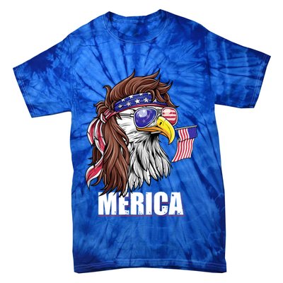 Patriotic Bald Eagle Mullet USA American Flag 4th Of July Tie-Dye T-Shirt