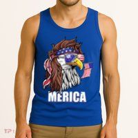 Patriotic Bald Eagle Mullet USA American Flag 4th Of July Tank Top