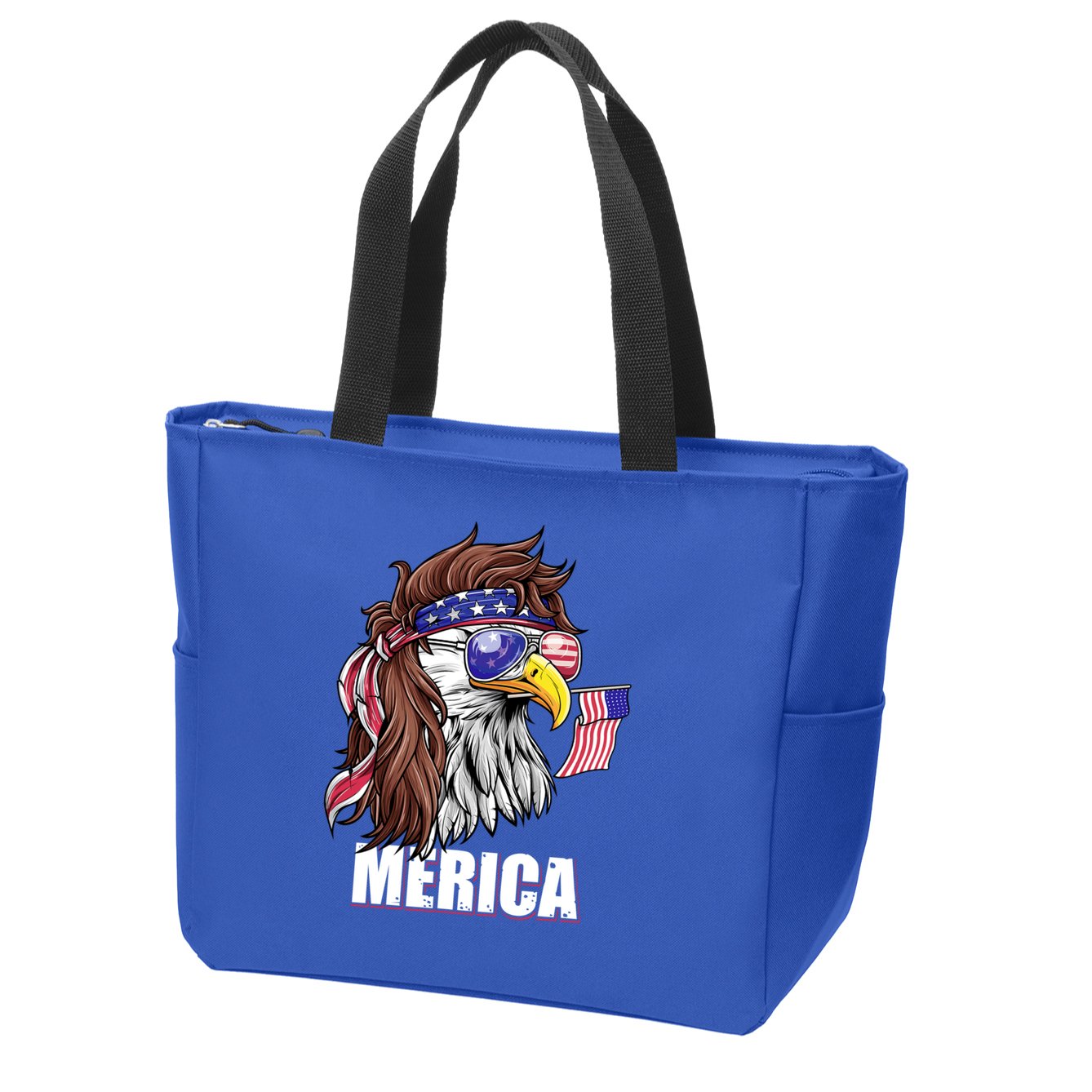 Patriotic Bald Eagle Mullet USA American Flag 4th Of July Zip Tote Bag