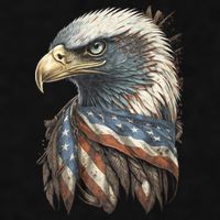 Patriotic Bald Eagle 4th Of July Usa American Flag Ladies PosiCharge Tri-Blend Wicking Tank