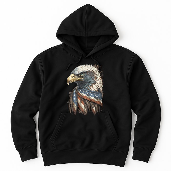 Patriotic Bald Eagle 4th Of July Usa American Flag Hoodie