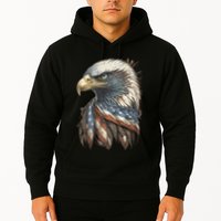 Patriotic Bald Eagle 4th Of July Usa American Flag Hoodie