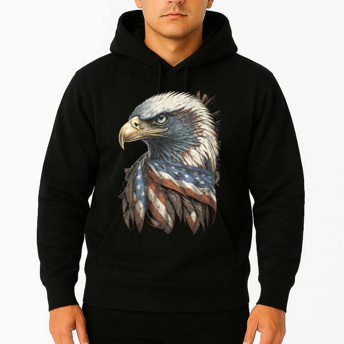 Patriotic Bald Eagle 4th Of July Usa American Flag Hoodie
