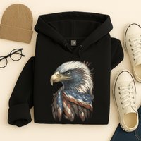 Patriotic Bald Eagle 4th Of July Usa American Flag Hoodie