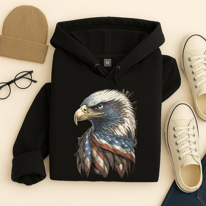 Patriotic Bald Eagle 4th Of July Usa American Flag Hoodie